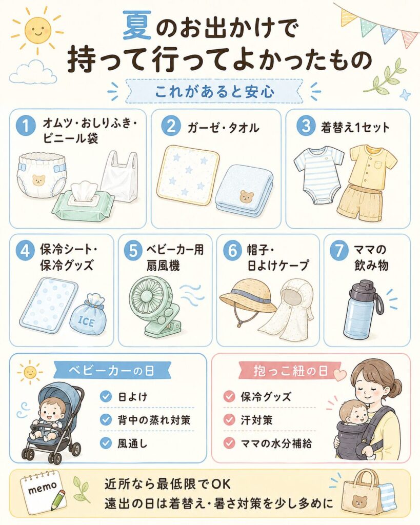 夏のお出かけで持って行ってよかったものをまとめました・
