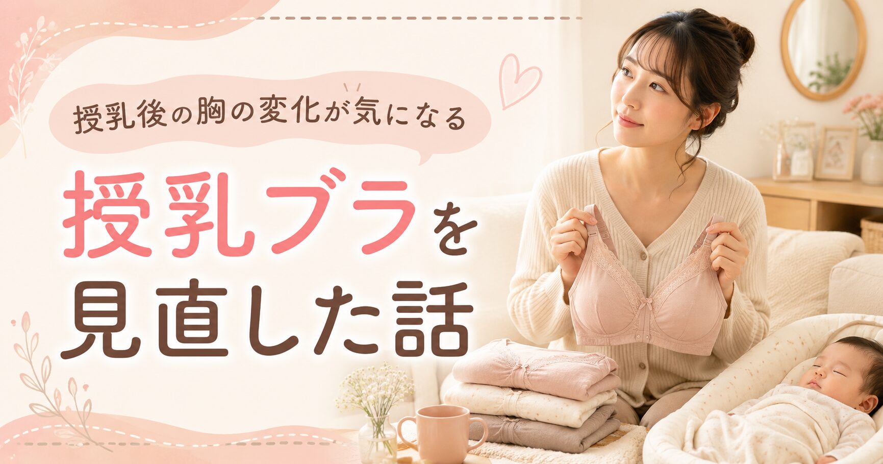 授乳後の胸のたるみや離れ乳が気になり授乳ブラを試した産後ママの体験談画像
